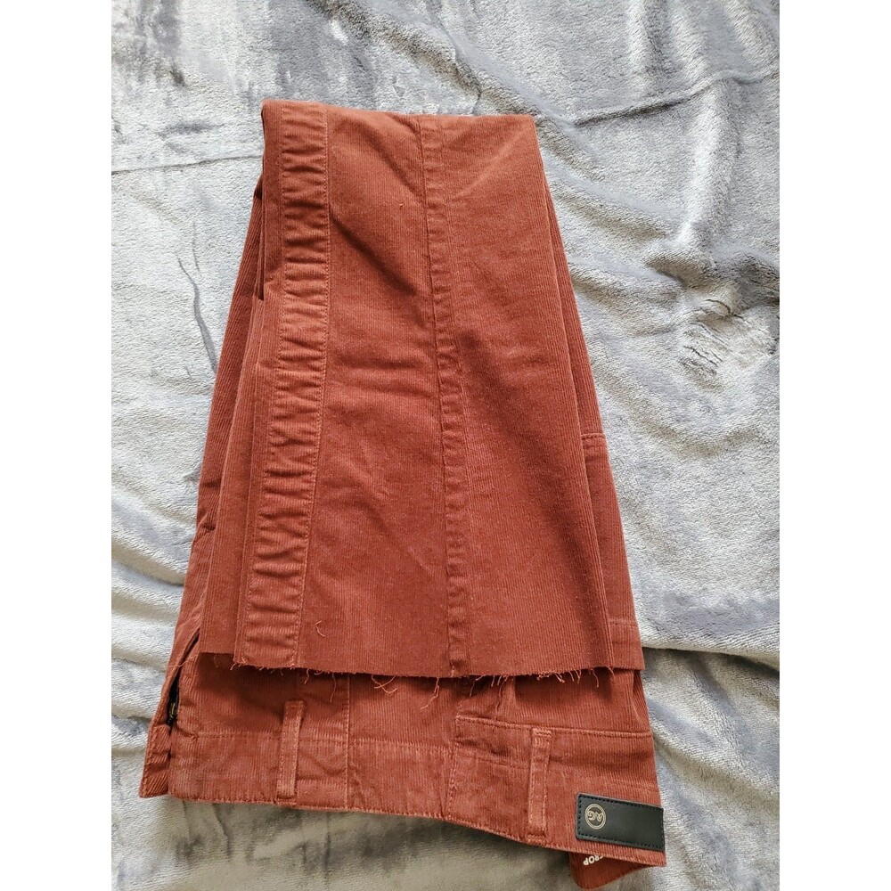 AG The Quinne High Rise Paneled Cropped Flair Jeans Size 27 Rich Crimson Raw Hem - Picture 14 of 16